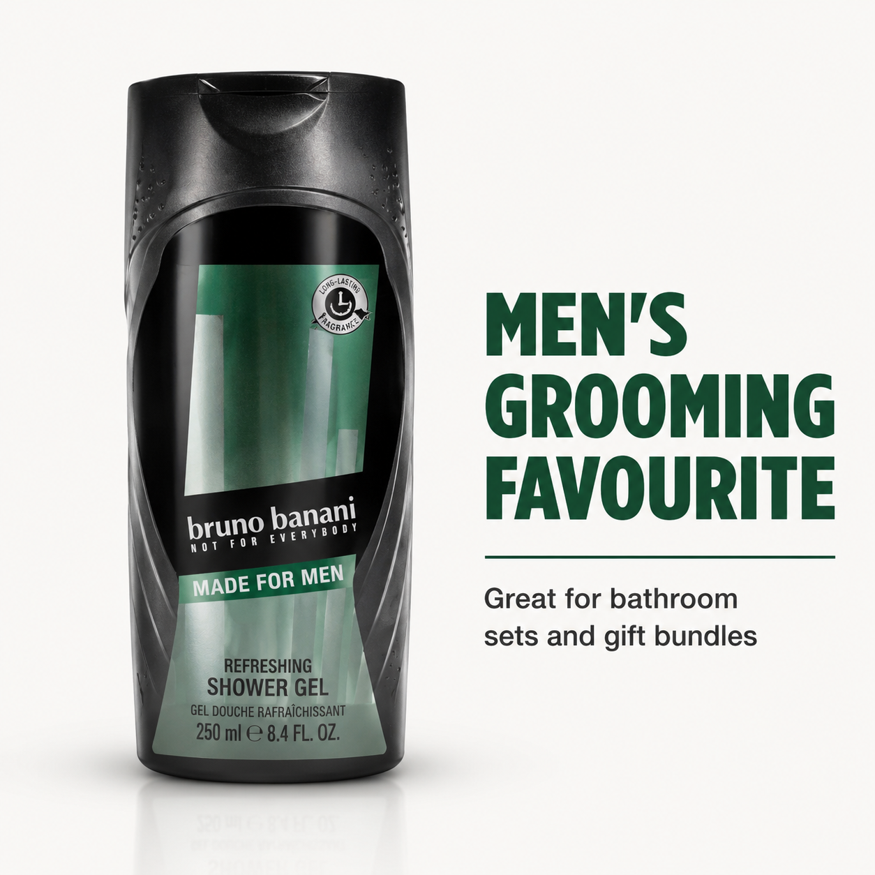 Bruno Banani Made For Men Shower Gel 250ml – Fresh Citrus & Woody Scent for Daily Cleansing