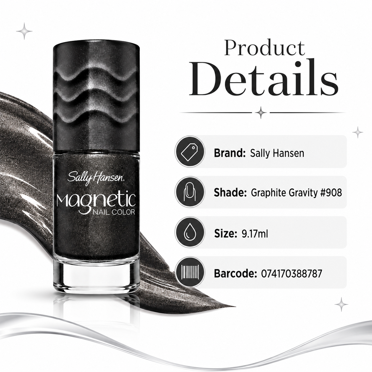 Sally Hansen Magnetic Nail Color Graphite Gravity #908 9.17ml