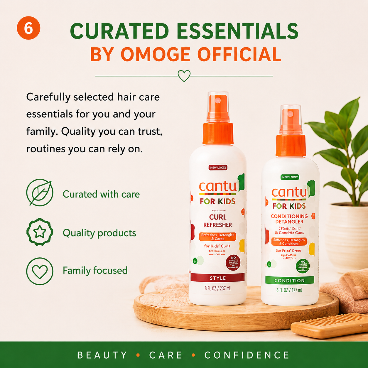 Cantu Kids Curl Refresh Duo with Curl Refresher Spray and Conditioning Detangler