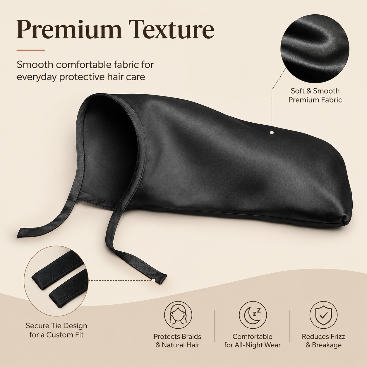 Organic Shea Butter And Olive Oil Treated Hair Bonnet