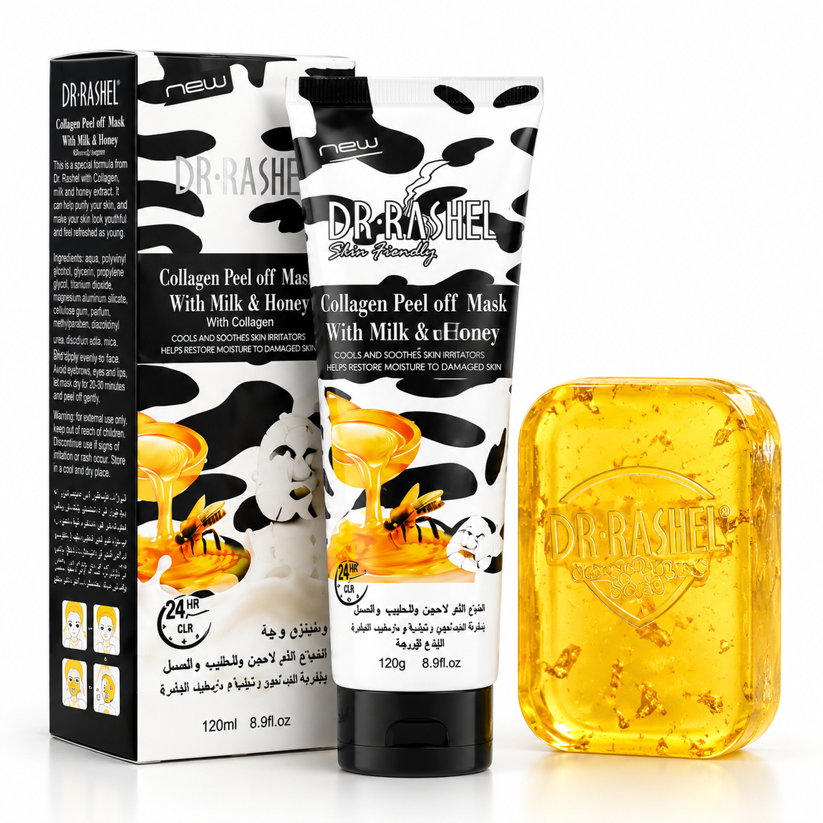 Dr Rashel collagen soap and peel-off mask set
