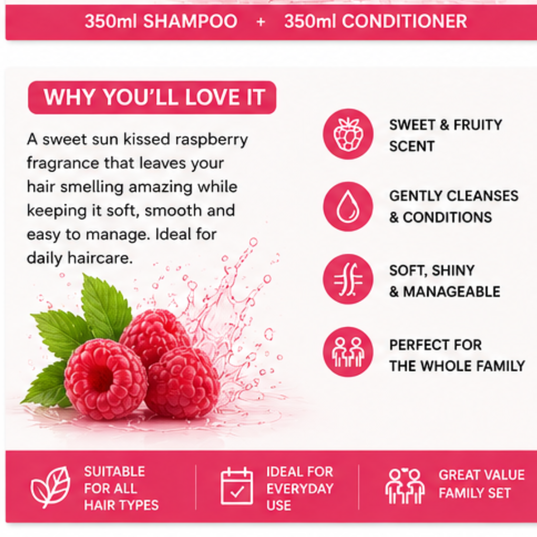 Alberto Balsam Sunkissed Raspberry Shampoo And Conditioner Duo – 350ml Each
