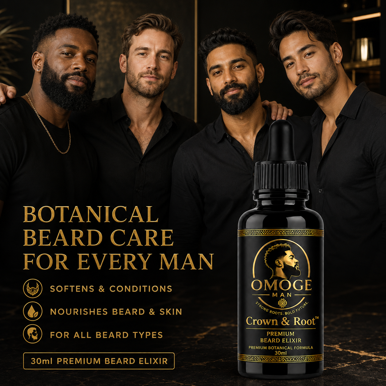 Omoge Man Crown & Root™ Premium Beard Elixir 30ml