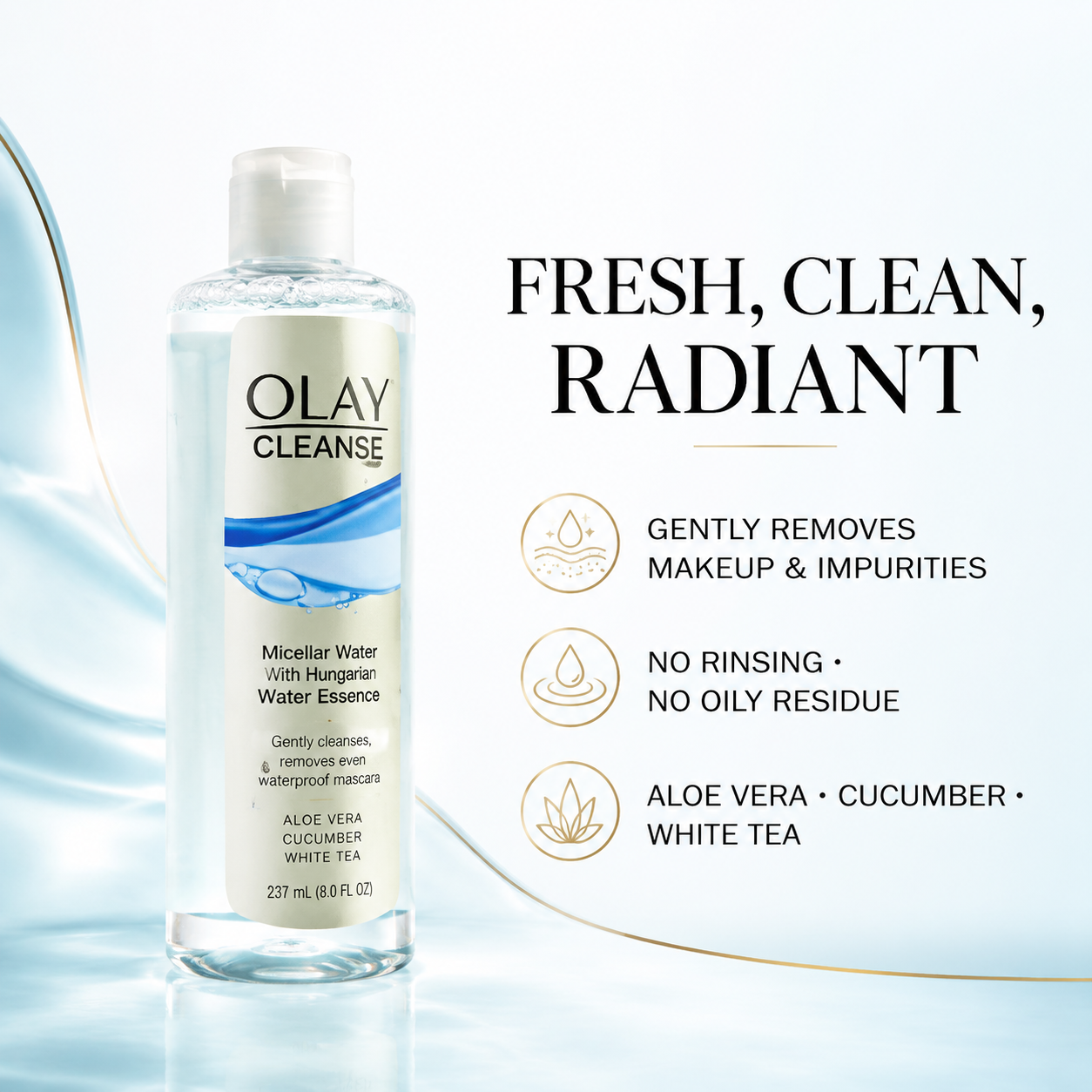 Olay Cleanse Micellar Water with Hungarian Water Essence 237ml