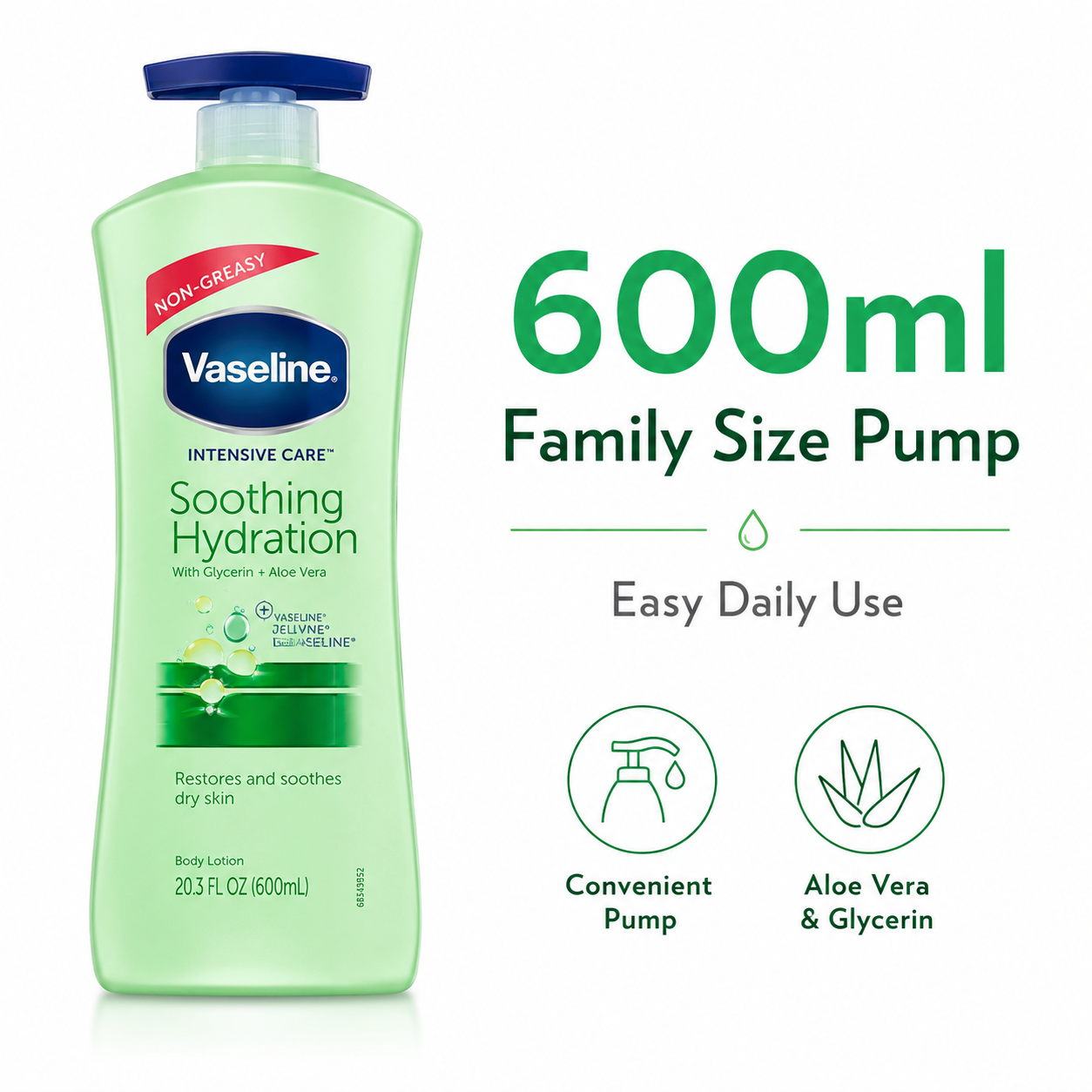 Vaseline Aloe Soothing Hydration Lotion 600ml