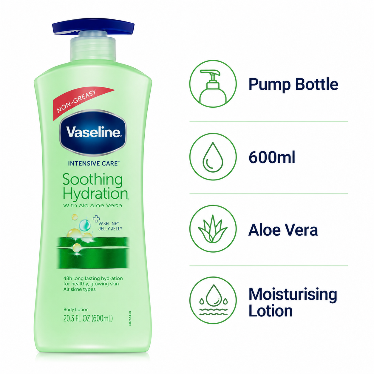 Vaseline Aloe Soothing Hydration Lotion 600ml