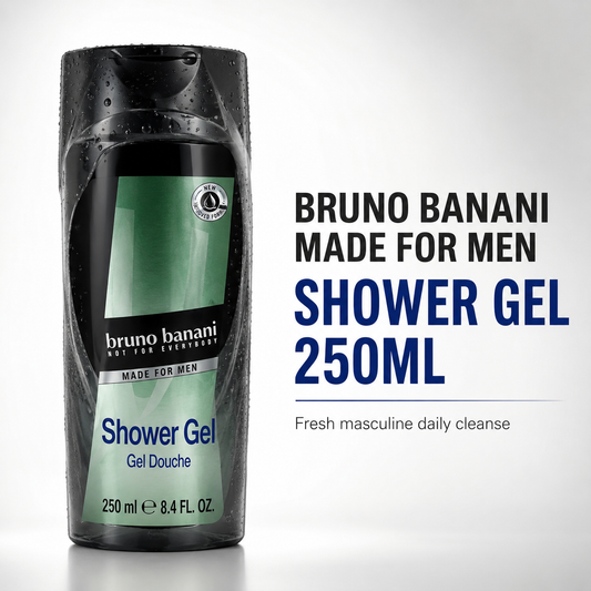 Bruno Banani Made For Men Shower Gel 250ml – Fresh Citrus & Woody Scent for Daily Cleansing
