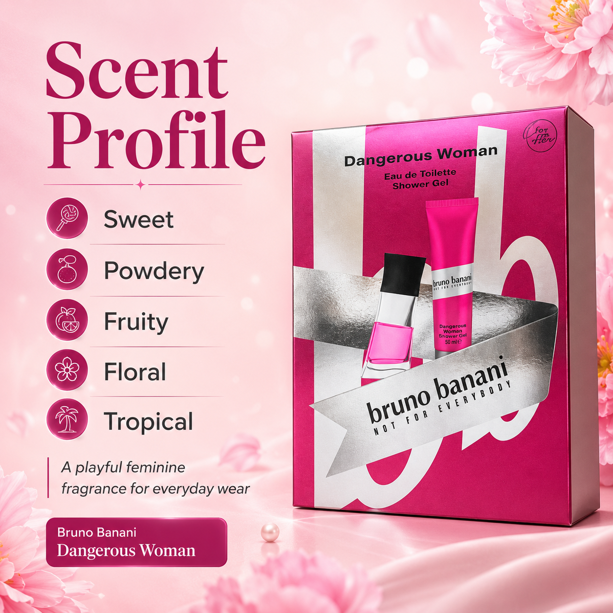 Bruno Banani Dangerous Woman EDT and Shower Gel Gift Set