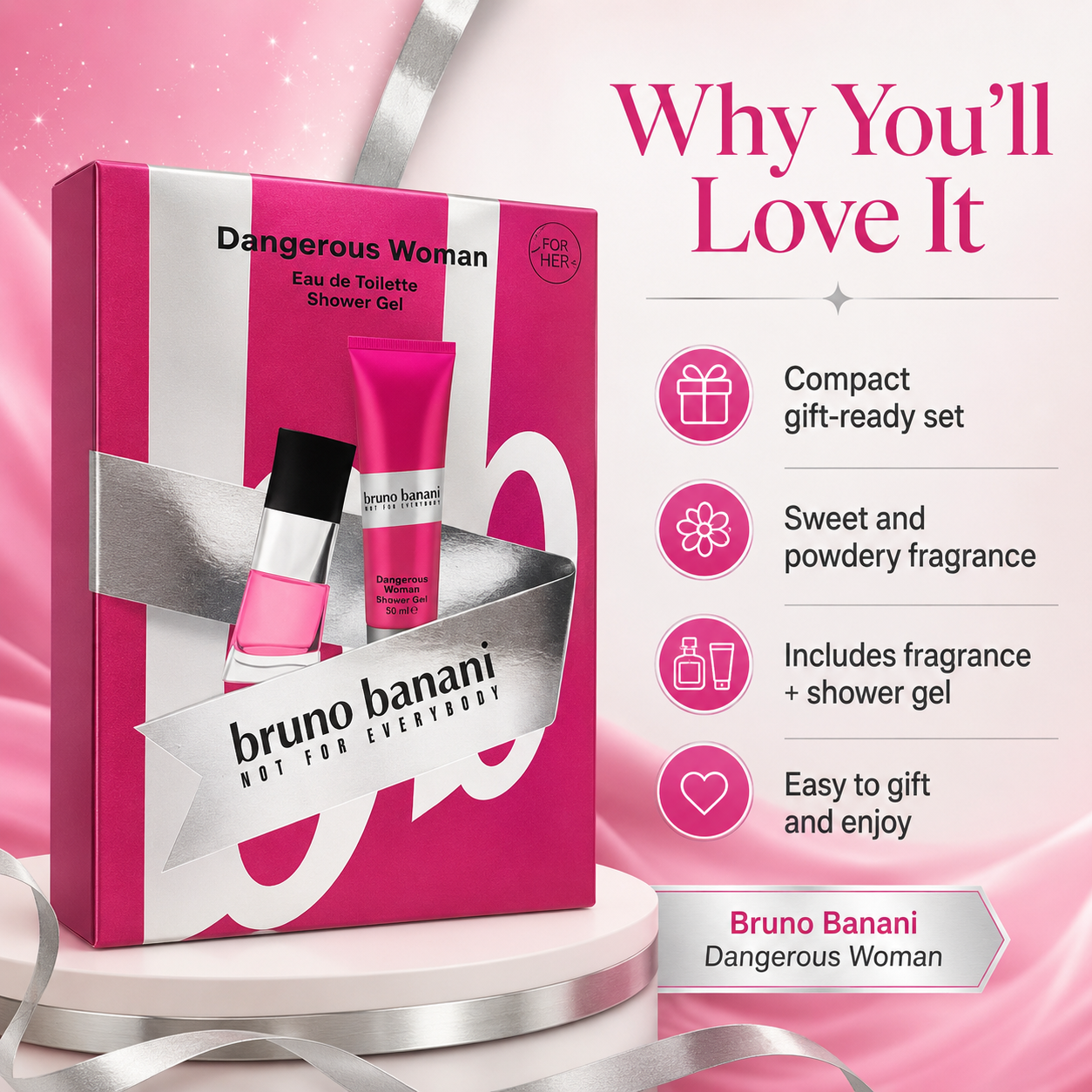 Bruno Banani Dangerous Woman EDT and Shower Gel Gift Set