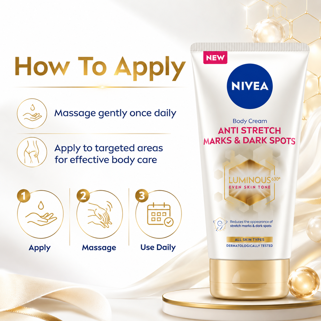 NIVEA Luminous 630 Anti Stretch Marks Body Cream 200ml