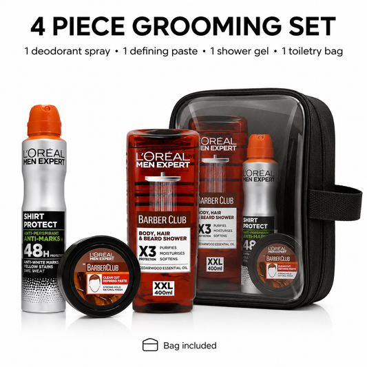 L’Oréal Men Expert Barber Club Grooming Gift Set With Shower Gel Deodorant Defining Paste And Toiletry Bag
