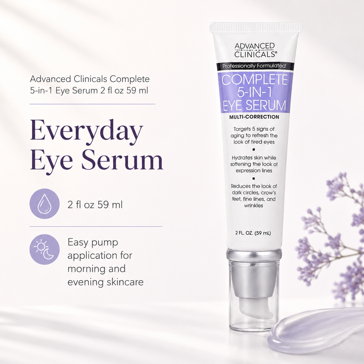 Advanced Clinicals Complete 5-in-1 Eye Serum 2 fl oz 59 ml