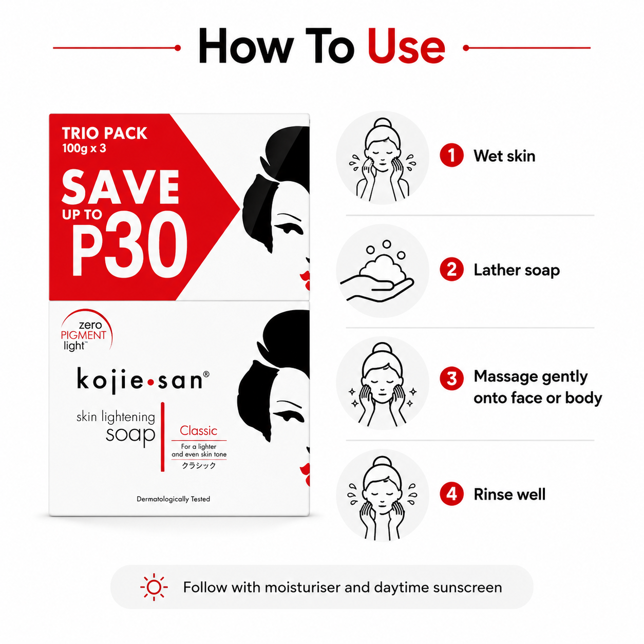 Kojie San Brightening Soap Trio 3 × 100g