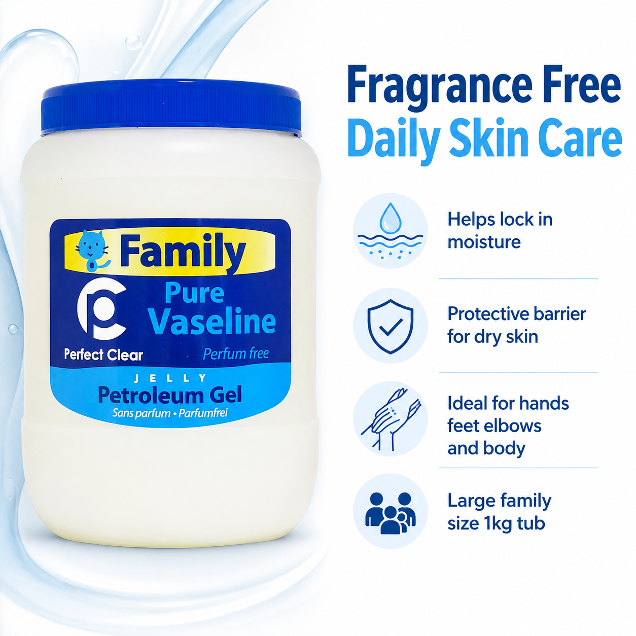OMOGE PURE Petroleum Jelly 1kg – Fragrance Free Barrier Balm