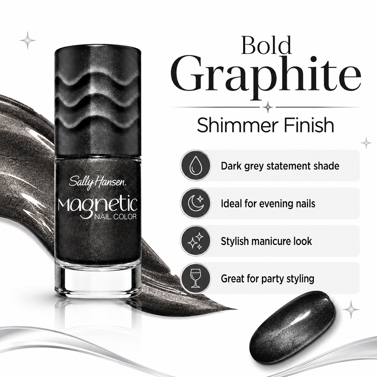 Sally Hansen Magnetic Nail Color Graphite Gravity #908 9.17ml