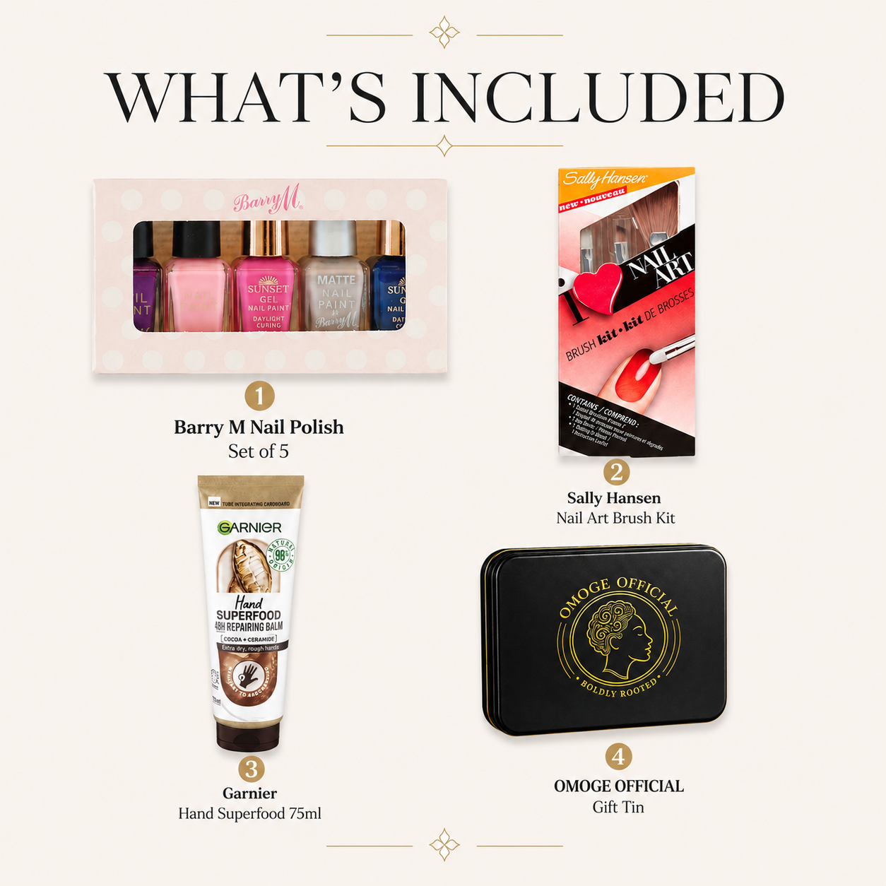 OMOGE OFFICIAL Nail Lover Gift Tin – Barry M, Sally Hansen & Garnier Set