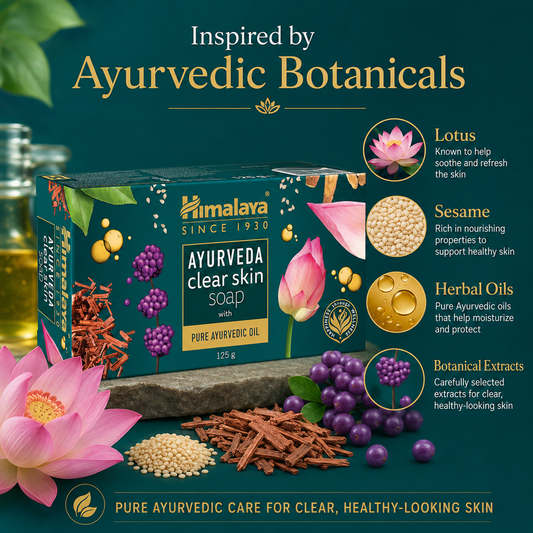 Himalaya Ayurveda Clear Skin Soap 125 g | Herbal Face & Body Cleansing Bar