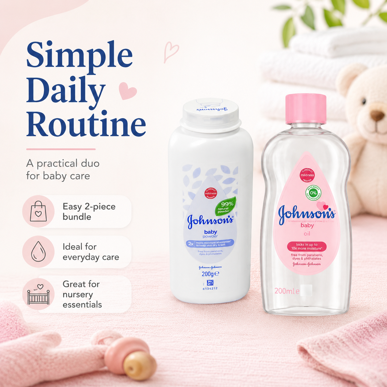 Baby Oil and Powder Newborn Care Set