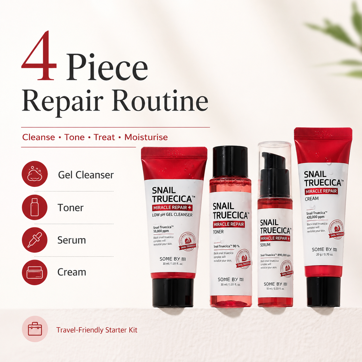 SOME BY MI Snail Truecica Miracle Repair Starter Kit 4 Piece Set
