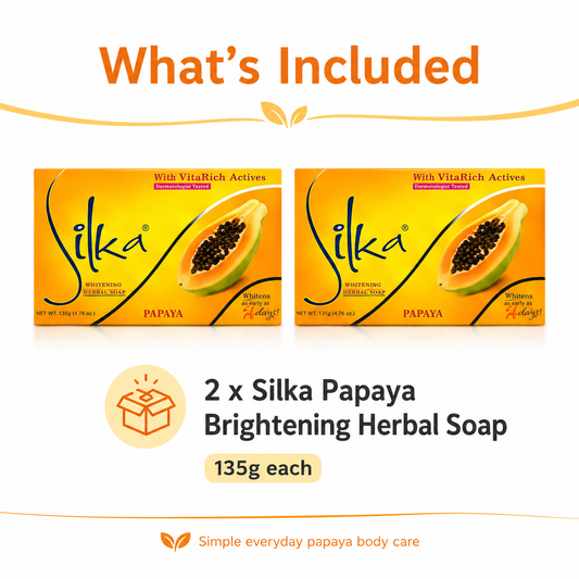 2 Silka Papaya Brightening Herbal Soap Bars