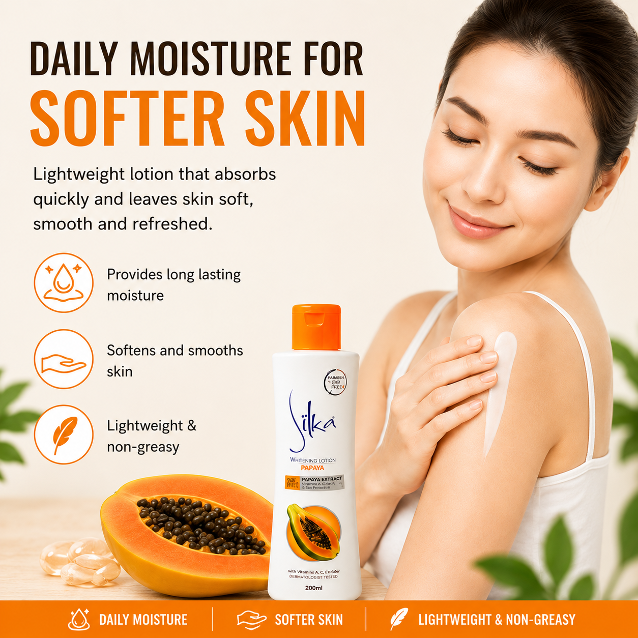Silka Papaya Brightening Body Lotion 200ml