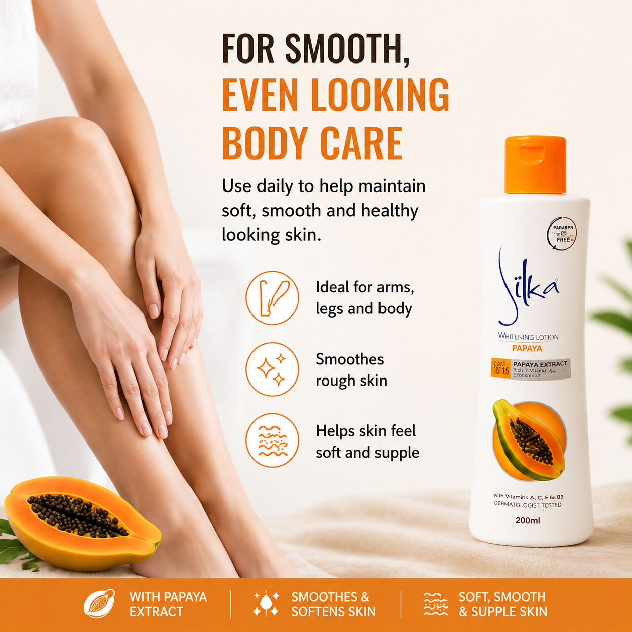 Silka Papaya Brightening Body Lotion 200ml