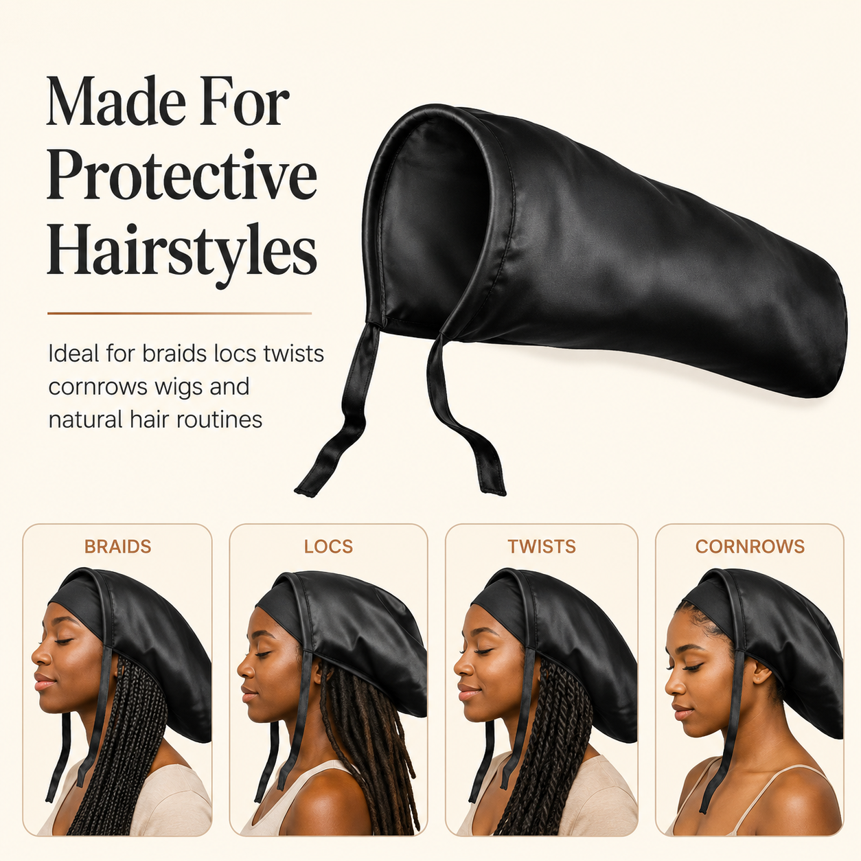Organic Shea Butter And Olive Oil Treated Hair Bonnet