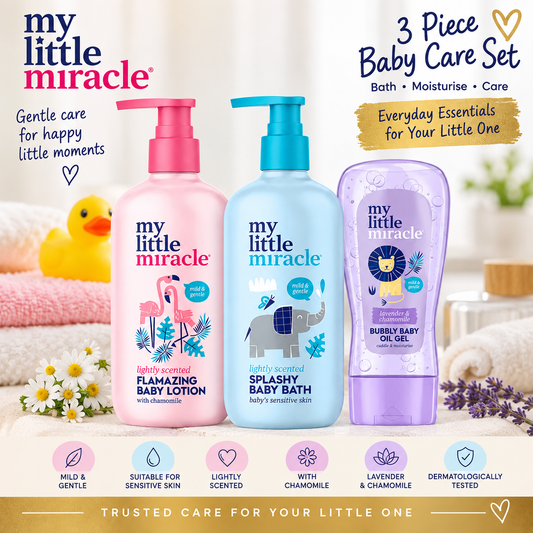 My Little Miracle baby bath, lotion and lavender oil gel 3 piece set