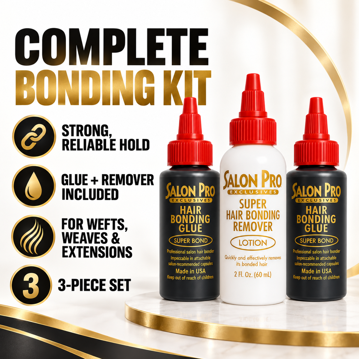 Salon Pro hair bonding glue and remover kit