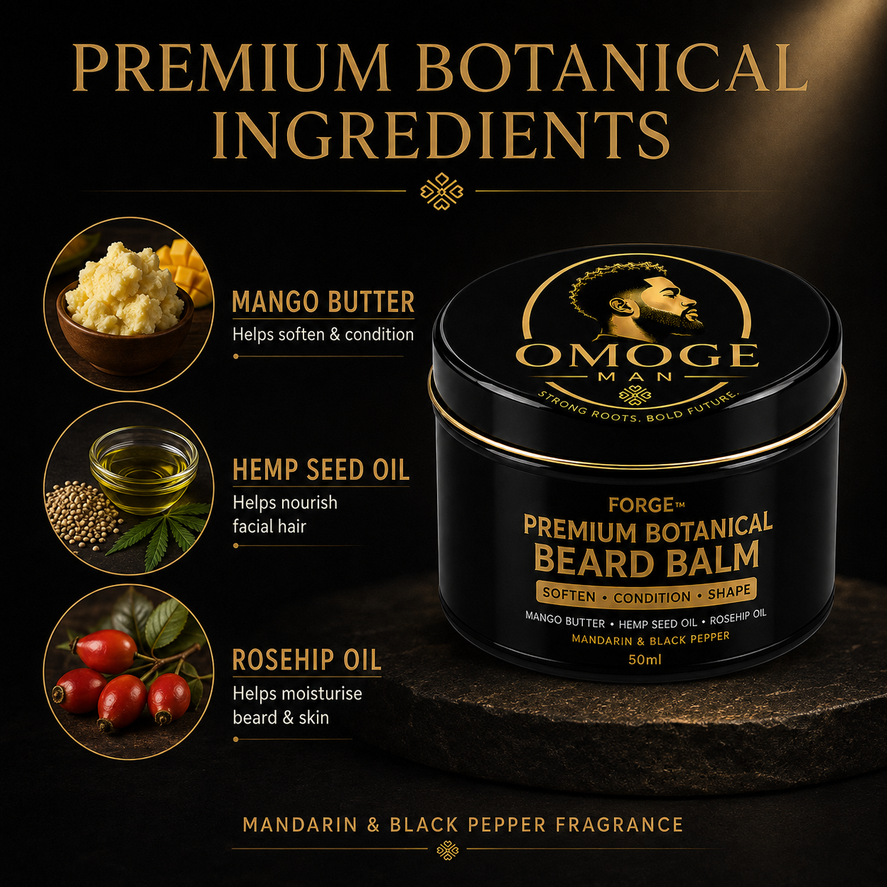Omoge Man Forge™ Premium Botanical Beard Balm 50ml