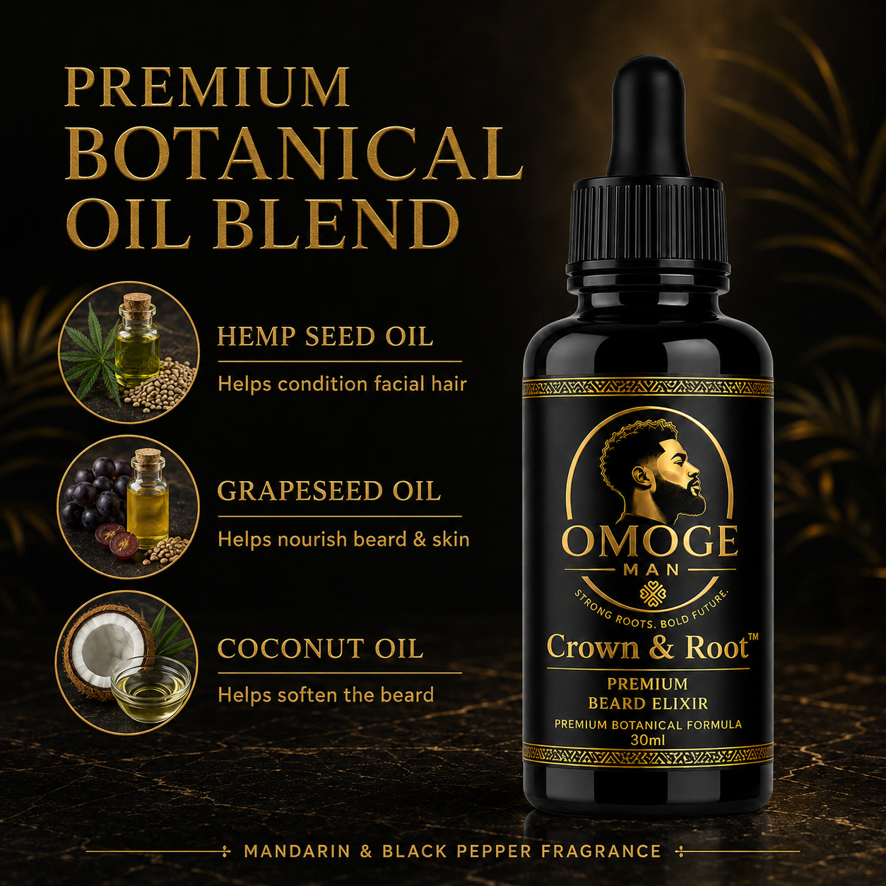 Omoge Man Crown & Root™ Premium Beard Elixir 30ml