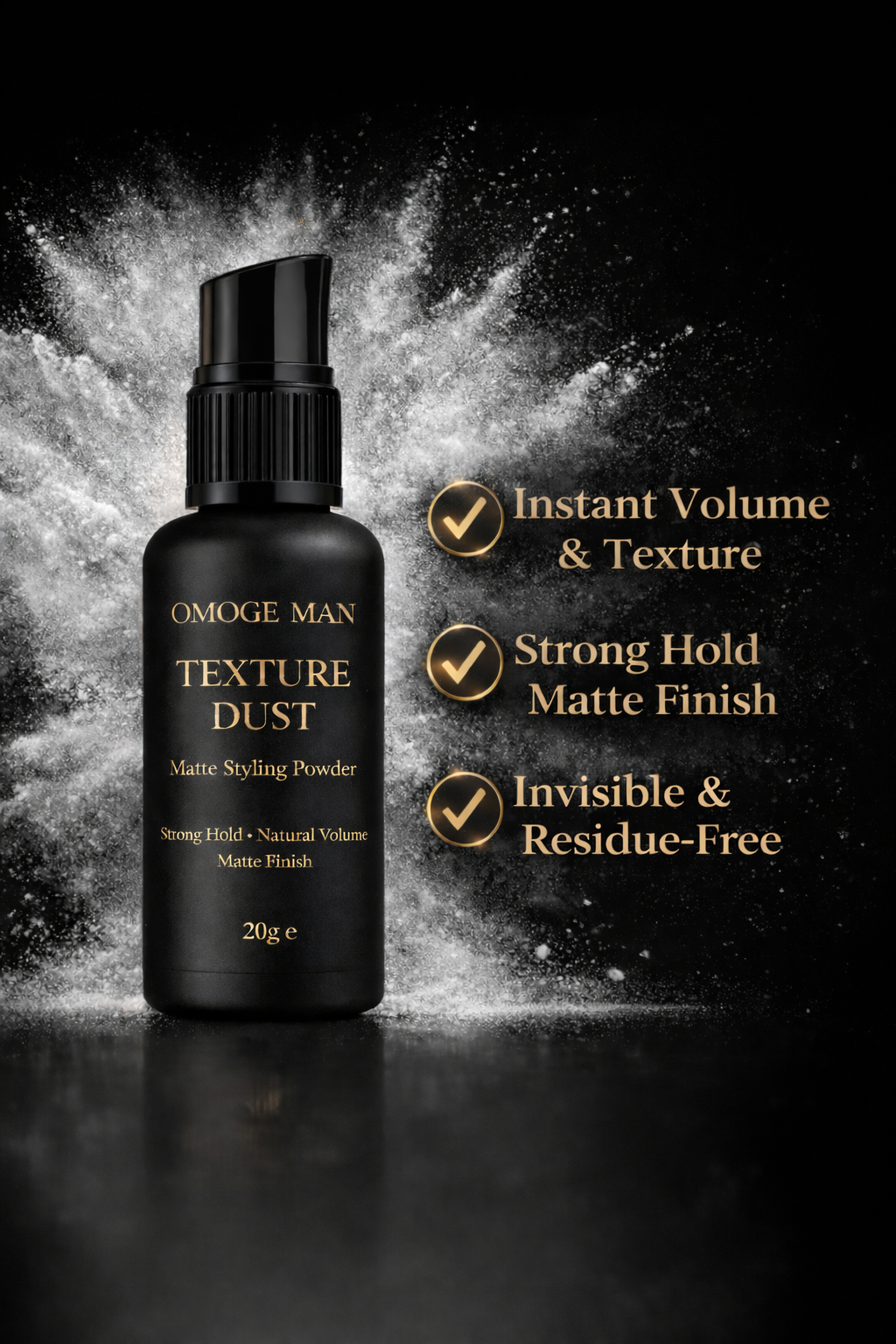 Omoge Man Texture Dust Matte Styling Powder – Strong Hold & Natural Volume (20g)