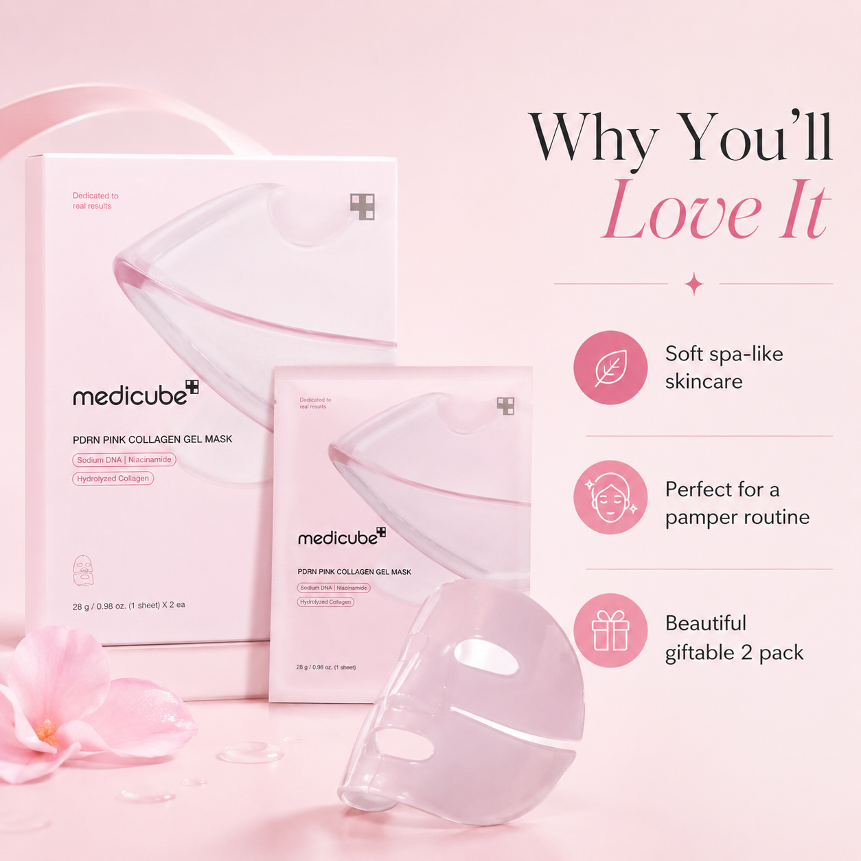 medicube Salmon DNA PDRN Pink Collagen Gel Mask 2 Pack