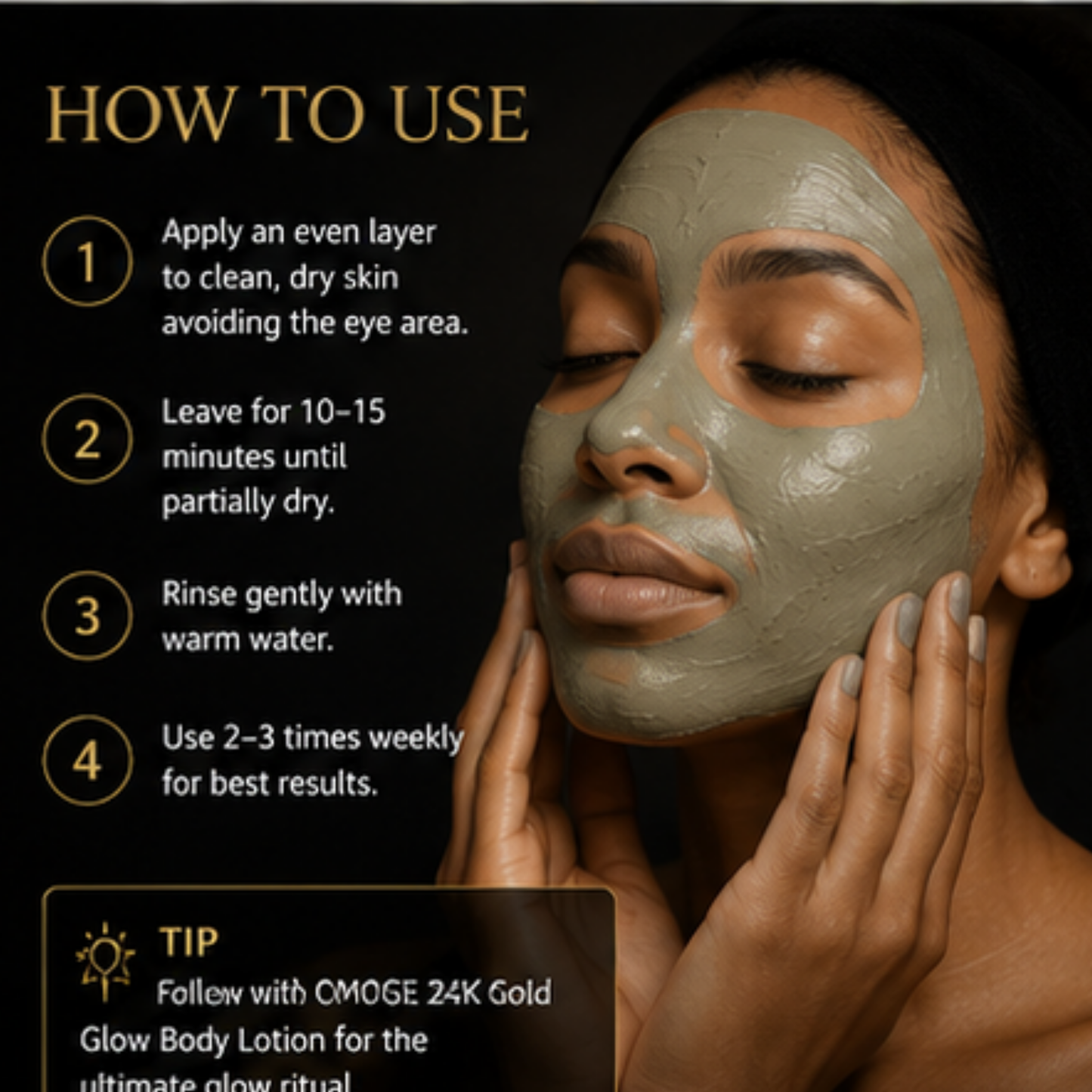 OMOGE Detox & Glow Clay Mask – Matcha & Green Tea Purifying Face Mask 30g