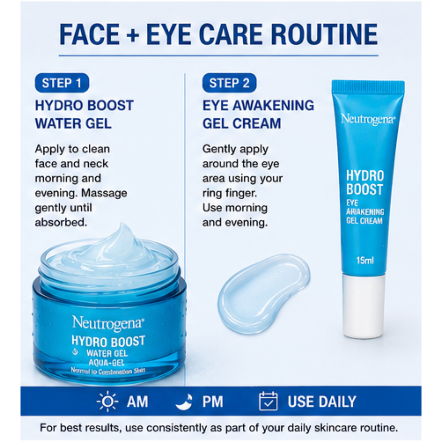 Neutrogena Hydro Boost Water Gel and Eye Gel Cream Hydration Duo