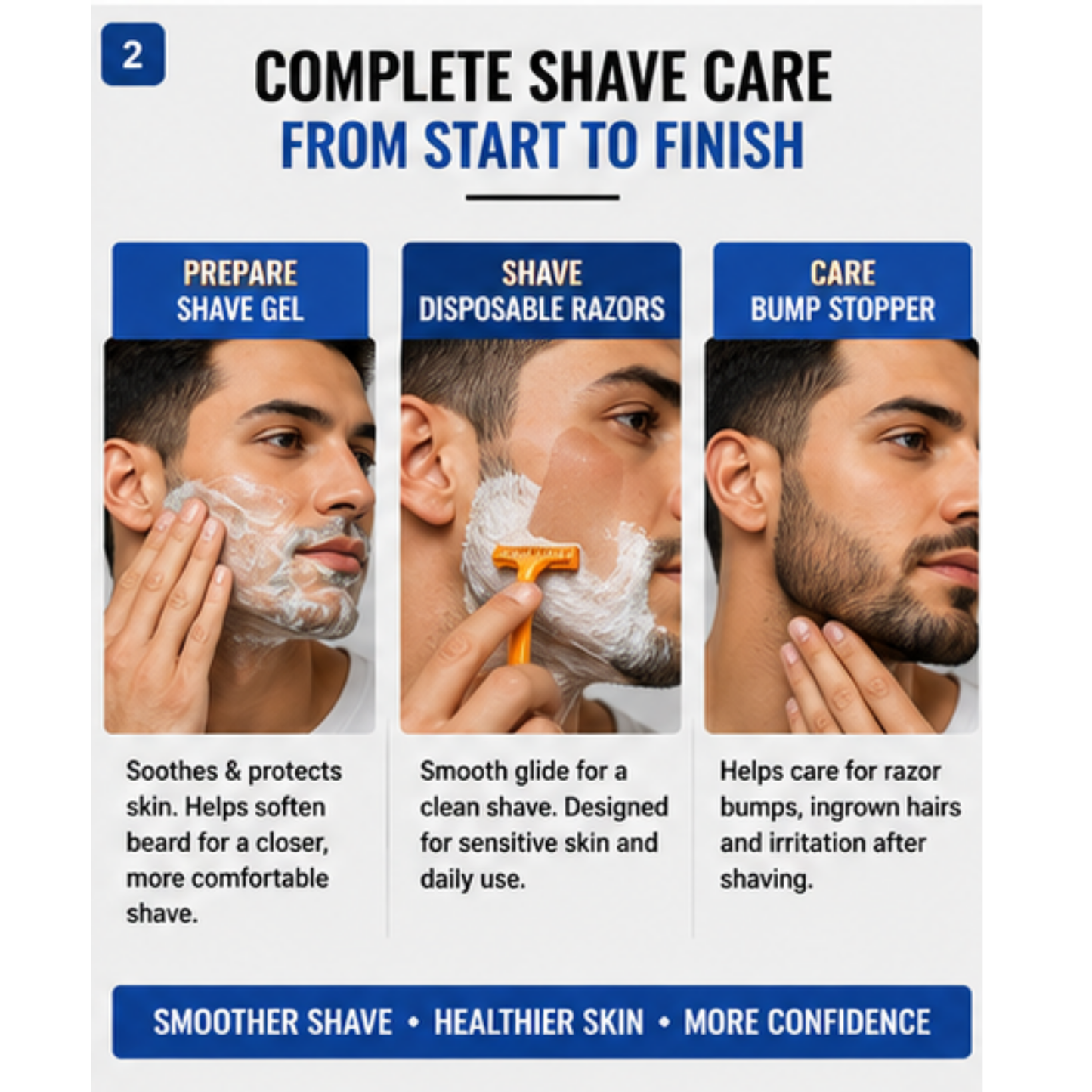 Sensitive Shaving Razor Bump Care Set Includes 5  Disposable Razor Pack &  Sensitive Shave Gel