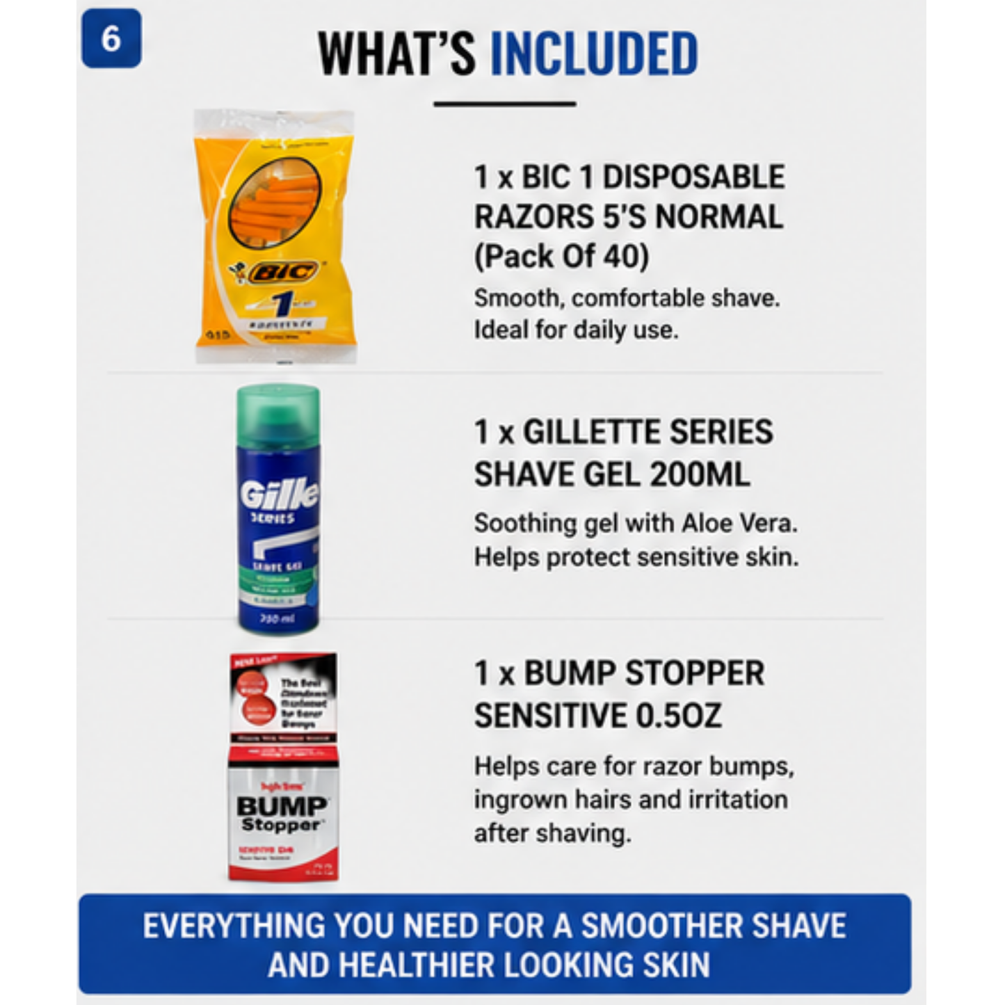 Sensitive Shaving Razor Bump Care Set Includes 5  Disposable Razor Pack &  Sensitive Shave Gel