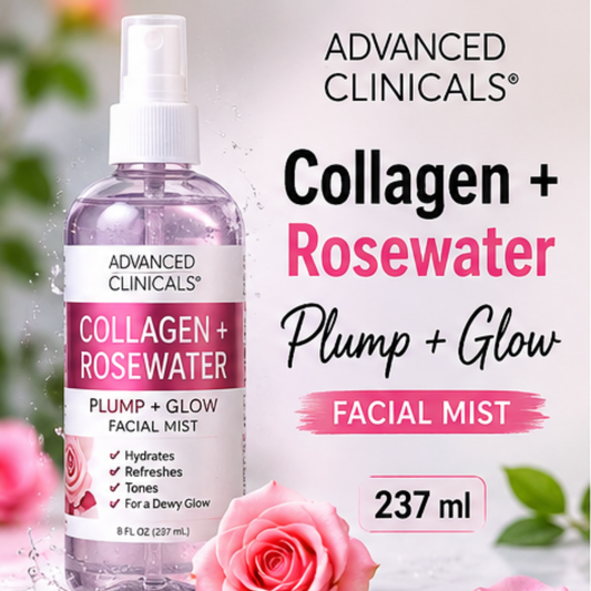 Advanced Clinicals Collagen + Rosewater Facial Mist 237ml