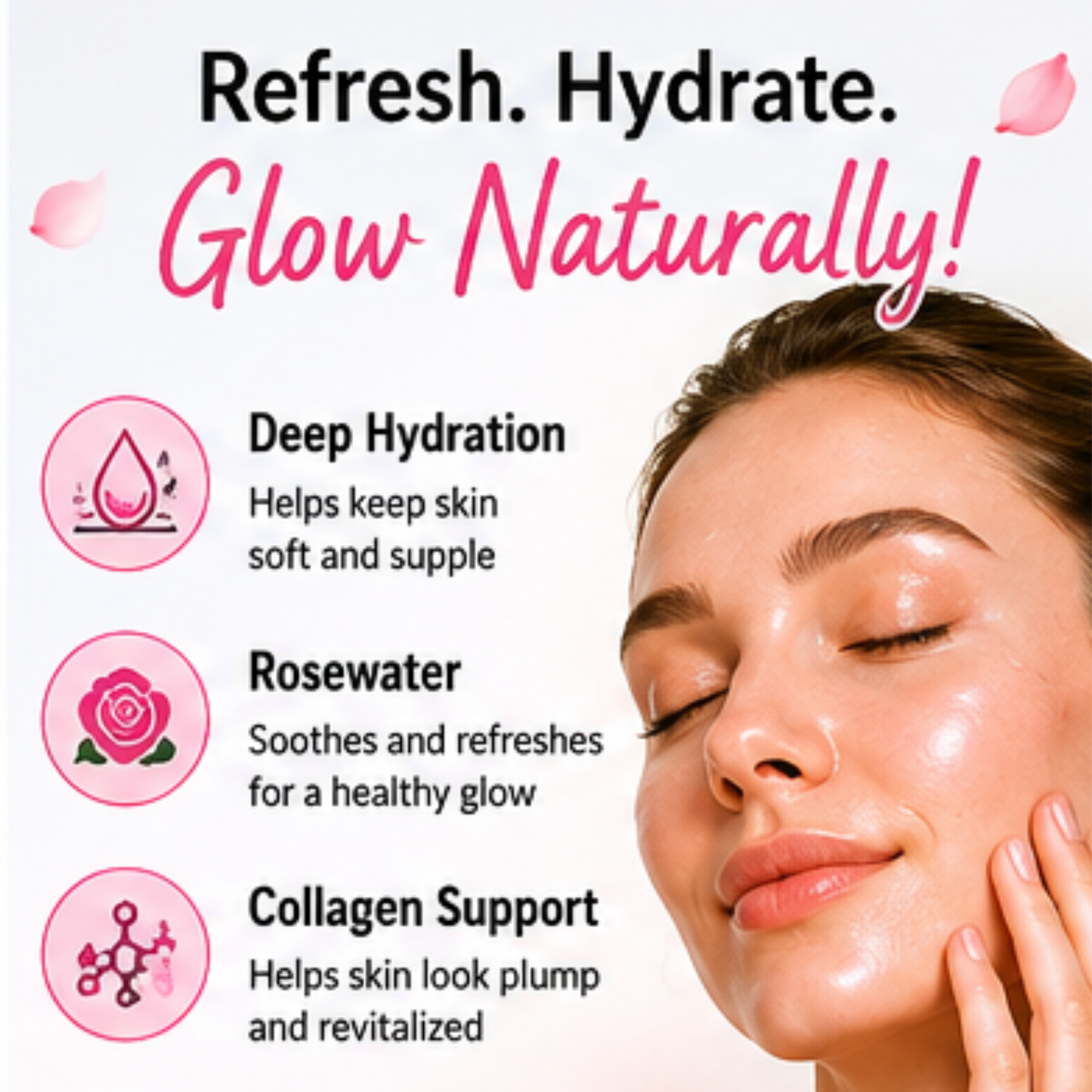 Advanced Clinicals Collagen + Rosewater Facial Mist 237ml